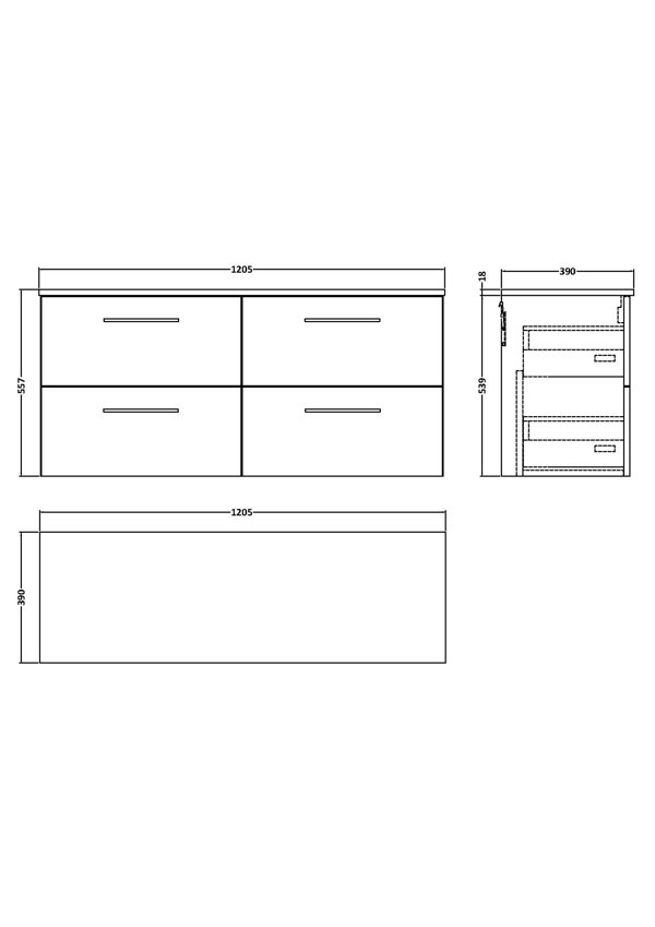 Nuie 1205mm Wall Mounted Standard Double Vanity Wayfair.co.uk